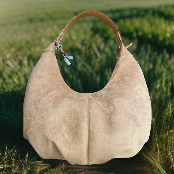 Universal Thread Handbags - Oversized Crescent Shoulder Bag - Universal Thread First Suede Camel Color Boho